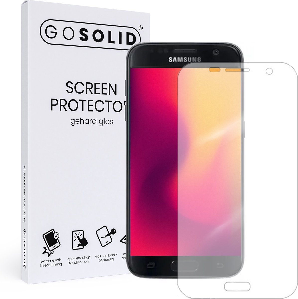 GO SOLID! ® Screenprotector geschikt voorSamsung Galaxy S7 Edge - gehard glas