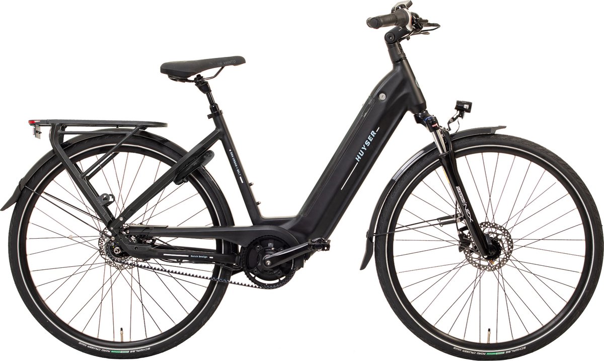 Huyser Gen Urban Plus Belt - Elektrische fiets met 7 versnellingen & middenmotor - Elektrische stadsfiets voor dames - 630Wh - Matzwart