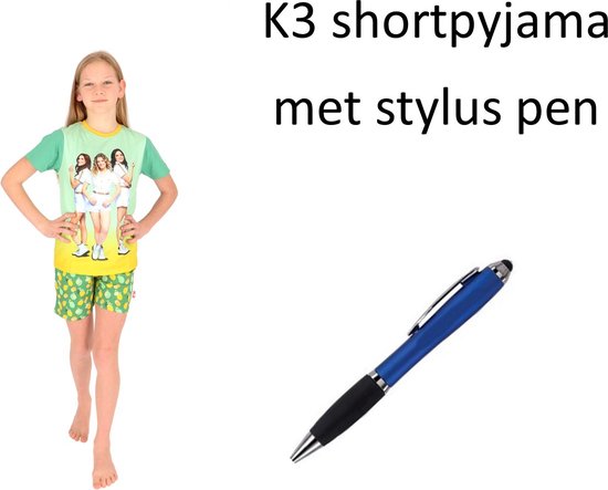 K3 Short Pyjama - Shortama - Lemons Unisex. Maat 122/128 cm - 7/8 jaar met Stylus Pen.