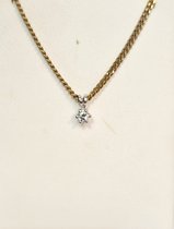 Witgouden hanger - 14 karaat – diamant - solitaire - 0.09crt - uitverkoop Juwelier Verlinden St. Hubert – van €329,= voor €259,=