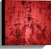 Canvas - Rode Muur met Textuur - 30x30 cm Foto op Canvas Schilderij (Wanddecoratie op Canvas)