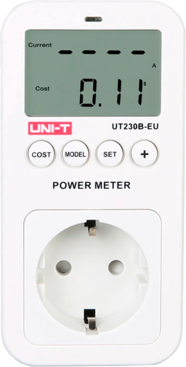 Uni-T® Energiemeter - Verbruiksmeter - Energiekostenmeter - KWH Meter - Stroomverbruik Meter - Energieverbruiksmeter - Energiemeter - Elektriciteitsmeter - Wit