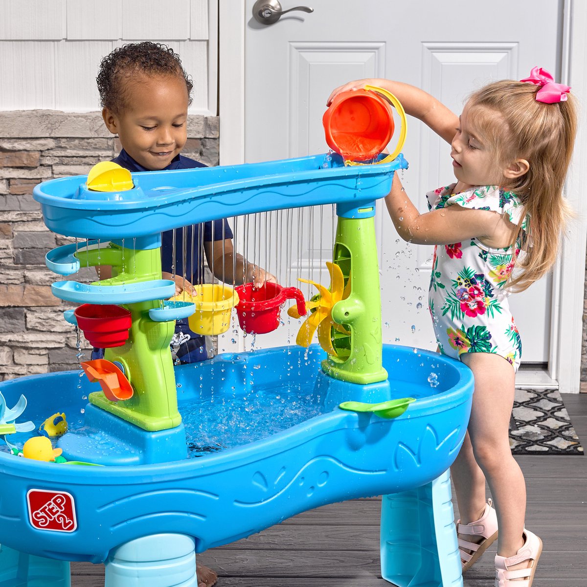 Step2 Double Showers Splash Watertafel - Incl. 11-delige accessoireset - - Waterspeelgoed voor kind - Activiteitentafel met water voor de tuin / buiten — afbeelding 9