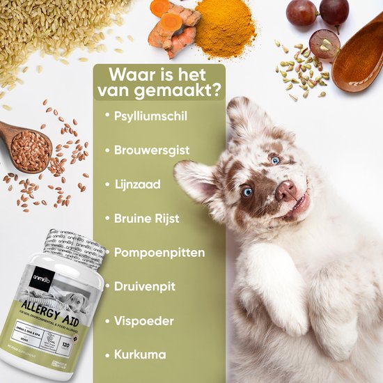 Animigo AntiAllergie voor Honden 120 tabletten Tegen alle soorten allergie