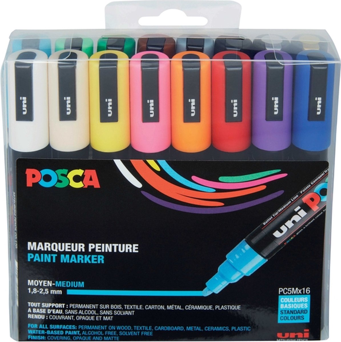 Uni Posca Stiften Basis Colors PC5M 1,8-2,5 mm lijn - Posca