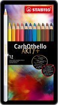 Crayons de couleur STABILO CarbOthello Lime Pastel - Coffret métal 12 pcs