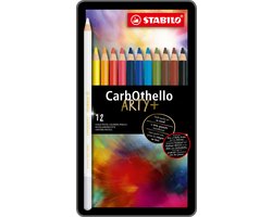 STABILO CarbOthello - Kalkpastel Kleurpotloden - Metalen Etui Met 12 Kleuren