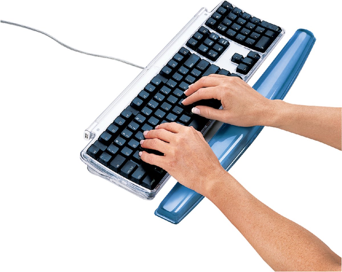 Fellowes polssteun toetsenbord Crystals gel, blauw