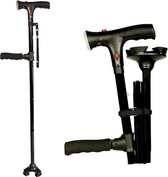 Clever Cane, wandelstok met dubbel handvat – verstelbaar 86-96cm hoog, opvouwbaar, max 105kg