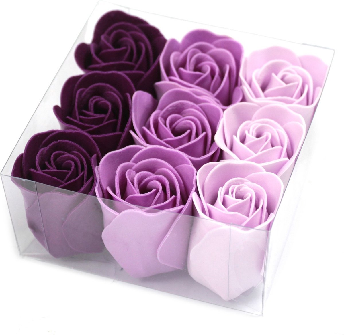 Zendro - Rozen - Zeep Bloemen - 9 stuks -Valentijnsdag cadeau - Lavendel Rozen Zeep Box - Geschenkdoos - Cadeau voor haar - Roos Valentijn