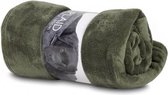 Lex & Max Fleece plaid - 130x180cm - Klavergroen