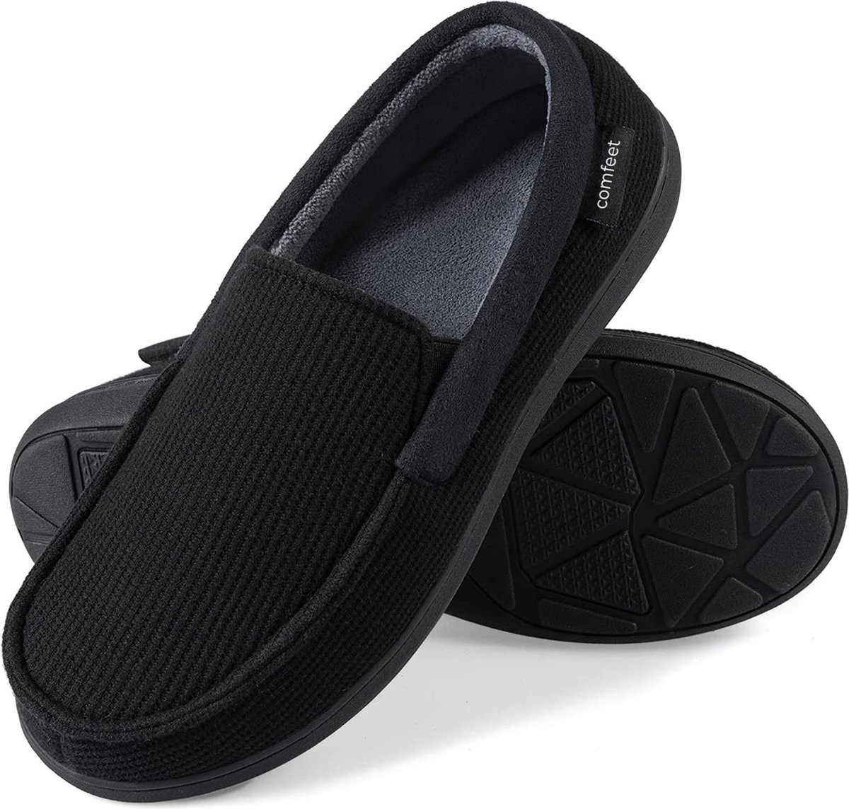 Pantoffels Heren - Sloffen - Mocassins - Zwart - Anti-slip - Maat 42/43 - Comfeet