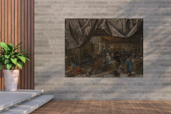 The life of man - Peinture de Jan Steen Garden poster 160x120 cm - Toile de jardin / Toile d'extérieur / Peintures d'extérieur (décoration de jardin) XXL / Groot format!