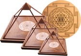 Meru Piramide bundel - Handgemaakte koperen piramides met geactiveerde Shri Yantra