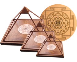 Meru Piramide bundel - Handgemaakte koperen piramides met geactiveerde Shri Yantra