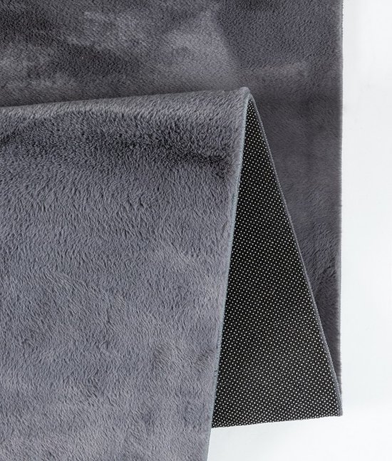 Ultrazacht Vloerkleed 110 x 320 cm Modern, Pluizig, Pool, Antislip Onderkant, Superzacht, Bontlook Vloerkleden Voor de Slaapkamer Antislip Voor de Woonkamer en Slaapkamer, Zwart