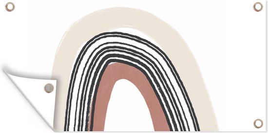 Poster de jardin Arc-en-ciel - Pastel - Design - 80x40 cm - Décoration murale Outdoor - Poster de jardin - Toile de jardin - Poster de clôture - Tableau de jardin