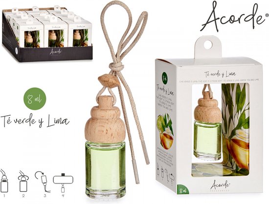 Auto Parfum - Luchtverfrisser de Luxe - Acorde - Flesje 8 ml - Limoen/  Groene Thee -... | bol.com