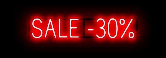 SALE -30% - Reclamebord Neon LED bord verlichting - SpellBrite - 82,6 x 16 cm rood - 6 Dimstanden - 8 Lichtanimaties - Winkel reclame