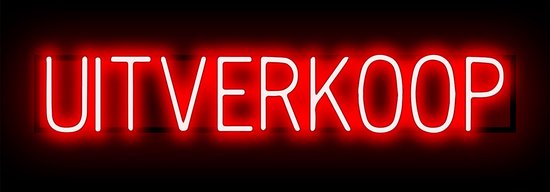 UITVERKOOP - Reclamebord Neon LED bord verlichting - SpellBrite - 92,7 x 16 cm rood - 6 Dimstanden - 8 Lichtanimaties - Winkel reclame