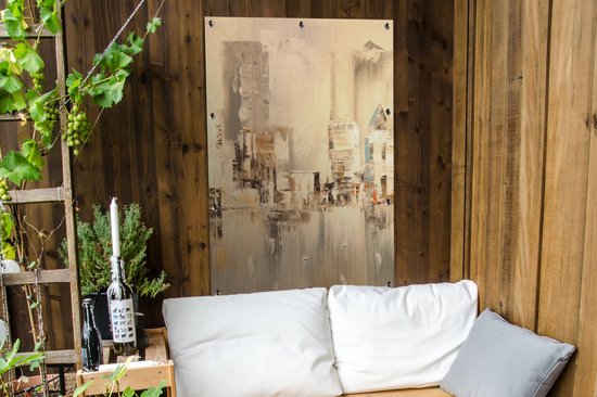 Affiche jardin - Toile jardin - Posters de jardin extérieur - Peinture - Peinture à l'huile - Abstrait - Skyline - 80x120 cm - Jardin