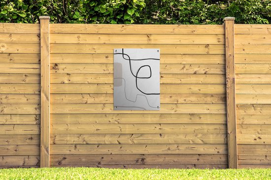 Tuinposter 60x80 cm - Tuindecoratie Abstract - Pastel - Minimalisme - Poster voor in de tuin - Buiten decoratie - Schutting tuinschilderij - Tuindoek muurdecoratie - Wanddecoratie balkondoek