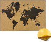 Prikbord Wereldkaart – Fotofabriek Prikbord kurk –Wereldkaart kurk - Kurkplaat – Wereld – Prikbord 60x40 cm