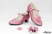 Prinsessenschoen-prinses-gesp schoen-hak schoen-pumps-bruidsmeisje schoenen-roze (mt 22)