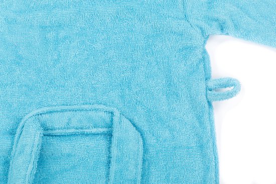 Baby badjas Lief Lifestyle! Katoenen babybadjas met capuchon - turqoise- jongen - kraamcadeau - 0-1 jaar van Merkloos — afbeelding 3