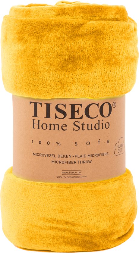 Tiseco Home Studio - Plaid COSY - microflanelle - 220 g/m² - 240x220 cm - Yellow sunflower