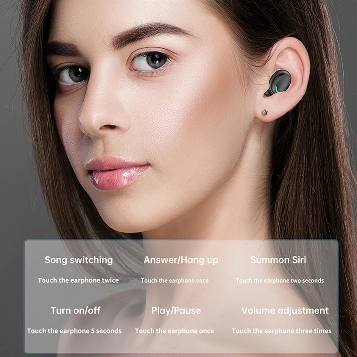 Draadloze oordopjes Bluetooth oortjes Draadloze oortjes Oordopjes Zwart bol