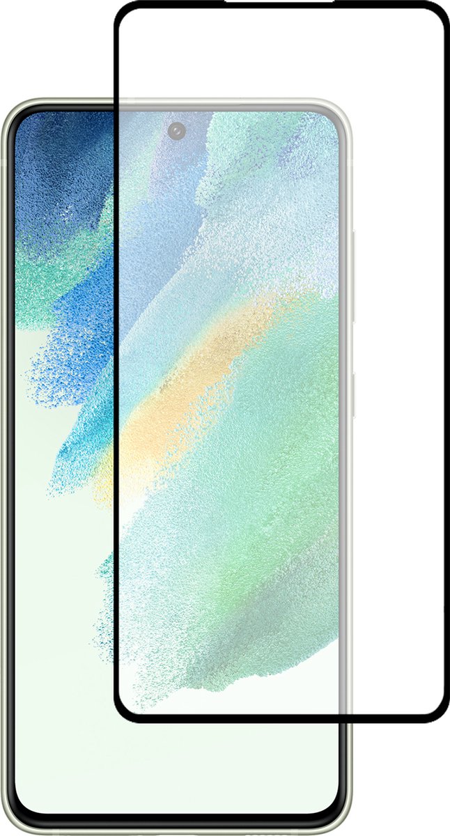 Cazy Screenprotector Samsung Galaxy S21 FE Full Cover Tempered Glass Zwart
