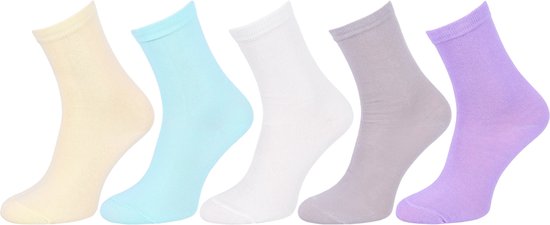 5 paar - Kleurrijke, gladde, lange sokken voor dames / 37-42