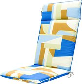 Madison - Coussin Chaise De Jardin Dossier Haut 120x50 - Multicolore - Patch Azur