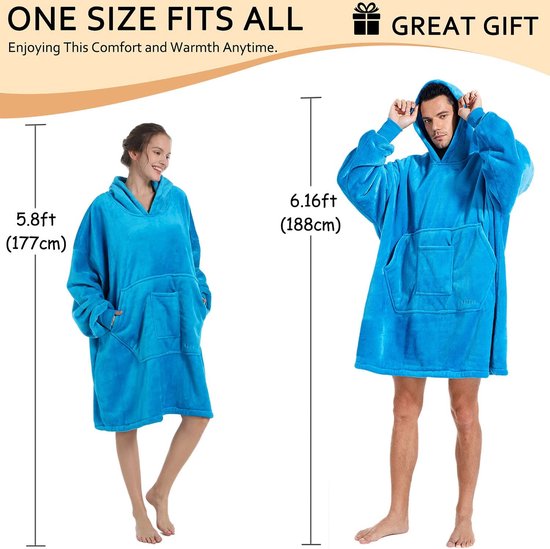 Goedkope Ultra-pluche deken-hoodie Het comfortabele gigantische sweatshirt Knuffel-hoodie Fleece Warm kopen - gratis levering, eerlijke reviews met foto's