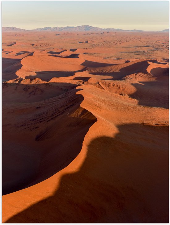 Poster Glanzend – Uitzicht over Groot Woestijngebied - 75x100 cm Foto op Posterpapier met Glanzende Afwerking