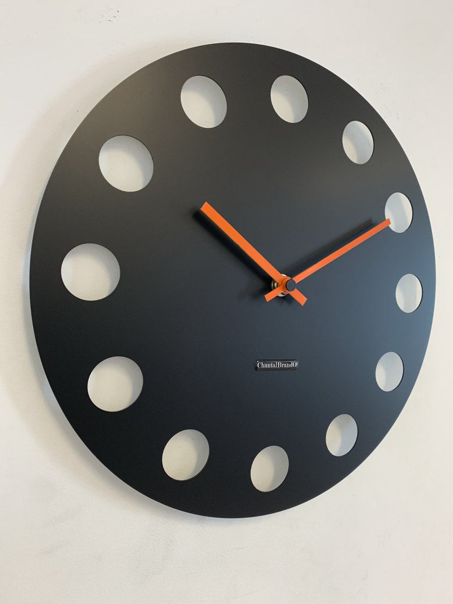 Wandklok ChantalBrandO CETARA BLACK -- MODERN DESIGN --