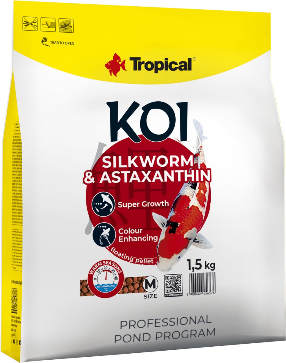 Tropical Koi Zijderups & Astaxanthine - 5Liter / 1,5kg - Koivoer