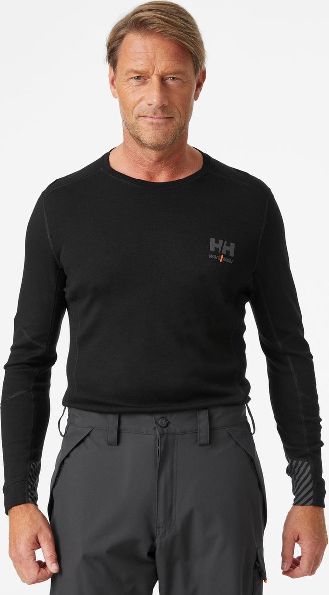 Helly Hansen Lifa Merino Crew- Black S - Thermisch ondergoed - thermisch shirt