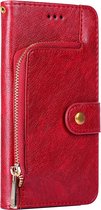 Xiaomi Redmi Note 10 Pro Book Case Cover avec cordon de serrage - Cuir artificiel - Portefeuille - Porte-cartes - Xiaomi Redmi Note 10 Pro - Rouge