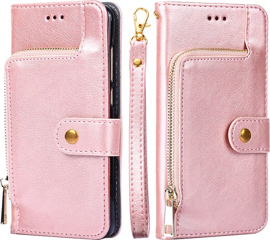 Xiaomi Redmi Note 10 Pro Book Case Cover avec Cordon - Simili Cuir - Portefeuille - Porte-Cartes - Xiaomi Redmi Note 10 Pro - Or Goud