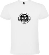 T-Shirt Wit avec Image «Legend depuis 2008 » Zwart Taille S
