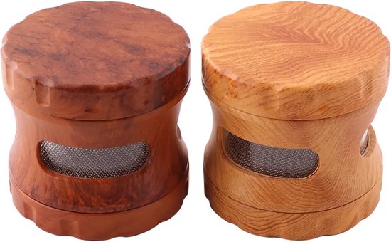 Houten grinder 4 lagen 63mm - Herbal - Grinder - Accessoires - crusher - vermaler - kruimelaar - koffie molen - kruiden molen - molen - kruiden - vergruizer - pulverizer - Lichtbruin