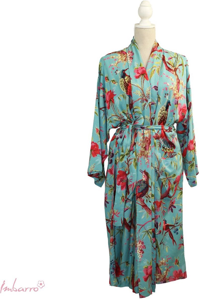 Imbarro - Kimono - Badjas - Ochtendjas - Paradise - Turquoise - One Size