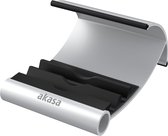 Support pour tablette Akasa Leo en aluminium et noir avec trois angles de vue