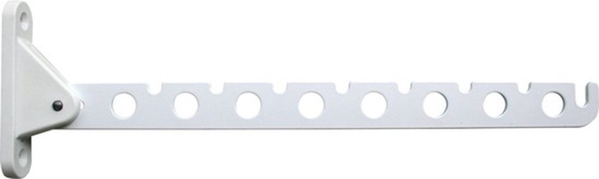Kledinghaak - 3x - inklapbaar - wit - 30 cm - voor 16 hangers - Kledinghangerhaak voor aan de muur