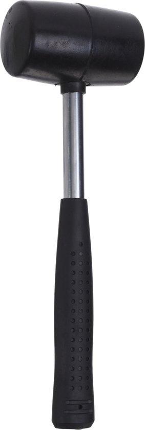 Rubberen hamer / camping hamer - zwart - 375 gram - haringen inslaan - kamperen