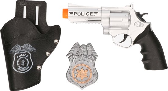 Casquette de déguisement de Police avec pistolet/étui/badge/menottes pour  enfants