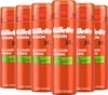 Gillette Fusion Scheergel Met Amandelolie - Voor De Gevoelige Huid - 6 x 200ml