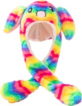 JAXY Bunny Hat - Muts Met Oorflappen - Muts met Oren - Kawaii Konijn Muts - Regenboog